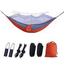 Decdeal - Hamac à ouverture rapide automatique avec moustiquaire, hamac Portable de Camping en plein air, hamac en Nylon Anti-renversement, Orange