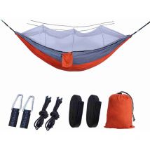 Debuns - Hamac à ouverture rapide automatique avec moustiquaire Hamac portable de camping en plein air Hamac en nylon anti-renversement,260140cm