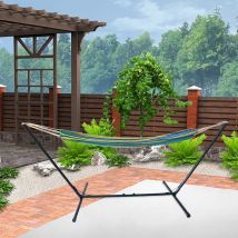 Skecten - Hamac Avec Support en Acier Inoxydable 311-386 x 105 x 123cm pour Jardin Patio Camping