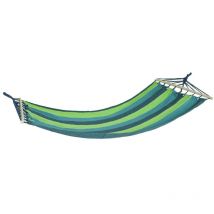Hamac transat suspendu transat de soleil 100% polyester, bleu et vert, longueur x largeur 280 x 100 cm