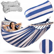 Hamac De Jardin Double Xxxl 260x150 Cordes Grande Tête Solide + Crochets