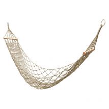 Galozzoit - Hamac en Corde de Coton, Filet ̈¤ Suspendre, hamac pour int ̈Rieur ou ext ̈Rieur, hamac Simple avec Baton en Bois, terrasse, Plage, 