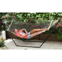 Hamac en filet avec planche en bois cm.80x200 mobilier de jardin extérieur sans cadre - salon