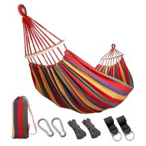Tigrezy - Hamac extra large en toile double de camping brésilien avec 2 sangles d'arbre de remplacement pour jardin, porche, extérieur et intérieur