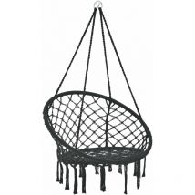 Helloshop26 - Hamac siège rond chaise suspendue diamètre d'assise 60 cm noir