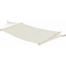 No Brand - amanka xxl grand Hamac familial à deux places 200x120 avec barres en bois Beige