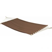 Amanka - xxl grand Hamac familial à 2 places 200x120cm avec barres en bois Marron