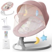 Kimbosmart - Hamaca Eléctrica para Bebé de Seguridad Mecedora de Nene con Control Remoto kub Rosada Regalo Creativo
