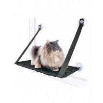 Hamaca gato con ventosa negra 59x33cm