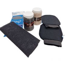 Desineo - Hammam Body Care Pack: 5 guantes de kessa - 1kg de jabón negro - 1kg con eucalipto - 1kg de ghassoul de arcilla blanca