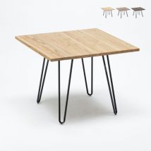 Tisch Aus Stahl Und Holz Im Industrie Stil 80x80 Für Bar Und Haus Hammer - Beige