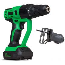 MultiTool mit Stichsägenaufsatz - Akku Multifunktions-Werkzeug - 18V Oszillationswerkzeug zum Bohren, Schrauben, Schneiden, Schleifen, Schaben –