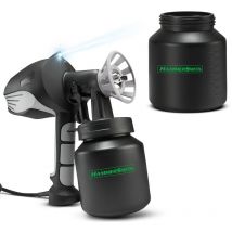 PaintBlast Farbsprühsystem inkl. 2 Stk. 800ml Ersatzbehälter - Farbsprühgerät mit Mikro-Spray-Technologie - 2m Kabel - 600W - Lackierpistole für