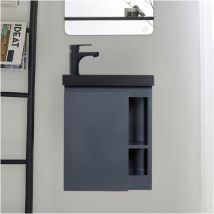 Hampton Waschbeckenschrank Aus Schwarzem Harz Zur Wandmontage