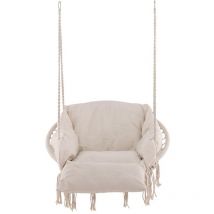 Ebuy24 - Hamtic fauteuil suspendu avec coussin blanc.