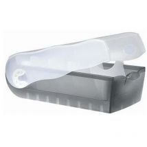 HAN - Karteikasten croco 12,1 x 8,5 x 24,6 cm (b x h x t) din A7 quer 900 Karten Polypropylen grau transluzent 5 Stützplatten