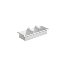 HAN - Karteitrog 12,8 x 6,6 x 34,6 cm (b x h x t) din A7 quer 1.300 Karten Polystyrol lichtgrau 2 Stützplatten