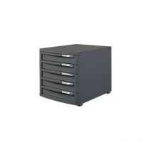 HAN - Schubladenbox contur 5 Schubladen din A4 din B4 din C4 Polystyrol Gehäusefarbe: dunkelgrau Farbe der Schublade: dunkelgrau
