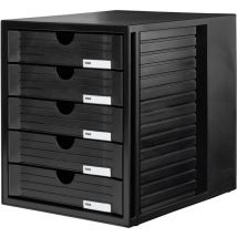 Caisson à tiroirs HAN Systembox 1450-13 noir din A4, din C4 Nombre de tiroirs: 5