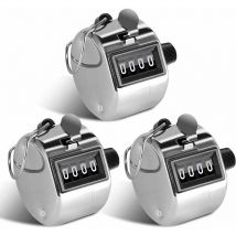 Briller - AlwaysH 3 Pieces Manual Counter 4 Digit Pass Counter for People Counter, Golf Sport, Trainer School