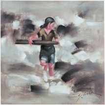 Biscottini - Hand -painted made surfista oil painting on canvas