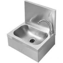 Monolith - Hand wash basin, knee operation, stainless steel/brass, wall mounting