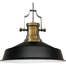 Handbemalte Industrielle Hängeleuchte Aus Schwarz Metall – Vintage-kronleuchter E27 Ø41 Cm Für Wohnzimmer, Schlafzimmer Oder Esszimmer