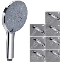 Douchette, 6" Pommeau De Douche Haute Pression De Grand Panneau, 7 Spray Modes Douchette Universelle De Massage, Abs Chormé