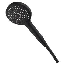 Delvac - Handbrause SoftBlack e Ø120 mm, 3 Strahlarten mit Druckknopftechnik, matt schwarz