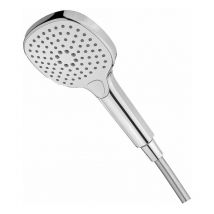 Handbrause SoftWhiteQ 120 mm, 3 Strahlarten mit Druckknopftechnik, porzelanweiß