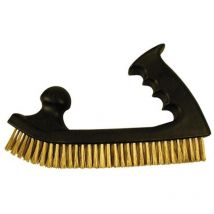 Handbürste in Hobelform - vermessingter Stahldraht 0.30 mm - für Holz/Metall - Hartes Abbeizen - LEMAN - 760.192