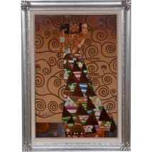 Handgemaltes Öl auf Leinwand mit Holzrahmen und Blattsilber Finish