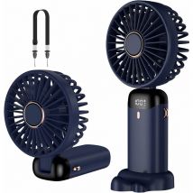 Handheld Fan, usb Rechargeable Portable Mini Fan, 5 Speed Small Pocket Fan with Base, Foldable Table Fan with 4200mAh Battery for Office Outdoor, 1
