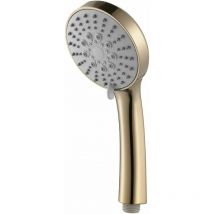 Furwoo - Handheld Shower Head High Pressure 5 Functions Shower Head Water Saving Hand Shower Head abs Brushed Gold Rain Hand Held Shower Head with