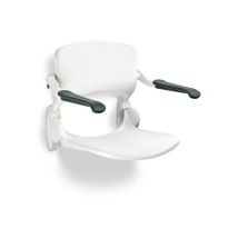 Ben Sanitair - Handicare Handicare Linido Abattant Wc De Douche Avec Dossier Et Accoudoirs Avec Assise En Plastique Rabattable Blanc