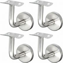 Tigrezy - Handlaufstütze aus Edelstahl 304 für Treppengeländer, Wandhalterung, Holzgeländer, silberfarben (4 Stück)