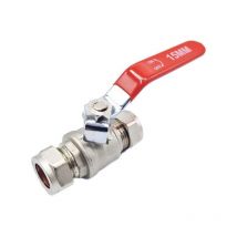 Primaflow - Handle Lever Inline Ball Valve 15mm Compression Red Quarter Turn