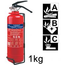 Smartwares - Pulverfeuerlöscher, Brandklassen a, b, c, Manometer, 1kg
