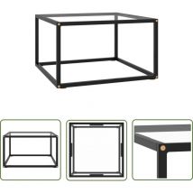 The Living Store Couchtisch Schwarz mit Hartglas 60x60x35 cm - Couchtisch - Wohnzimmertisch - Sideboard - Esszimmertisch - Schwarz