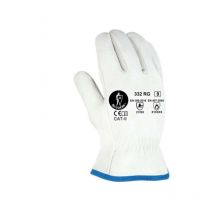 Handschuh aus Vollnarben-Rindsleder – Größe 11 – grau – flexibles Design für optimale Fingerfertigkeit – langlebig und bequem