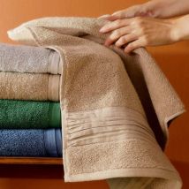 Handtuch MERIDE Baumwolle beige 50x90 cm 862491