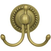 Handtuchhaken Messing Antik Braun Retro Handtuchhalter für zwei Handtücher Wandhake Tuchhalter Garderobenhaken Kleiderhaken Nostalgie