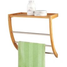 Zeller - Handtuchhalter + Badablage, 2 In 1, Verbindung Von Bambus Und Stahl