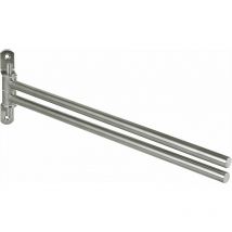 Technik-Team Handtuchhalter 2 armig schwenkbar Bulon - Handtuch Halter für die Wand - Handtuchhalterung, Edelstahl gebürstet