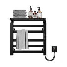 Handtuchheizkörper elektrisch,Badheizkörper elektrisch 50x50cm,Intelligenter thermostatischer Handtuchhalter,Schwarzer Wandmontierter Elektrischer
