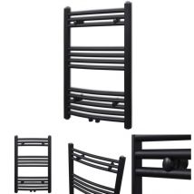 Handtuchheizkörper Warmwasser Gebogen Schwarz 500x764 mm - Radiatoren - Schwarz