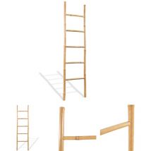 The Living Store Handtuchleiter mit 5 Sprossen Bambus 150 cm - Handtuchhalter - Braun