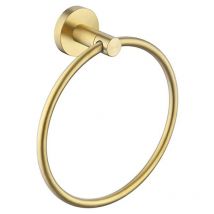 Portasciugamani ad anello in oro spazzolato (diametro 16 cm) Portasciugamani moderno da parete in acciaio inossidabile