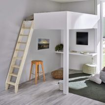 Scala in legno 'StepUp3' - Scala per letto a soppalco in legno con 10 gradini fino a 240 cm - Larghezza 40 cm - Handystairs