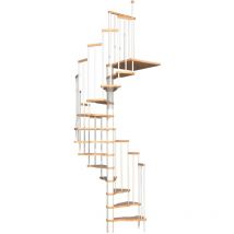 Scala a chiocciola salvaspazio 'onyx' - 13 gradini in faggio (fino a 322 cm) - 165x85 cm - Bianco - Handystairs
